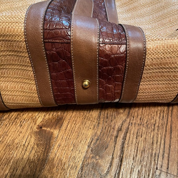 Gucci leather and raffia bag - Picture 4 of 14